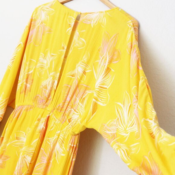 NEW Sisstrevolution I'm Fluttered Dress S Batwing Dolman Yellow Pink Gauze Mini - Picture 13 of 16